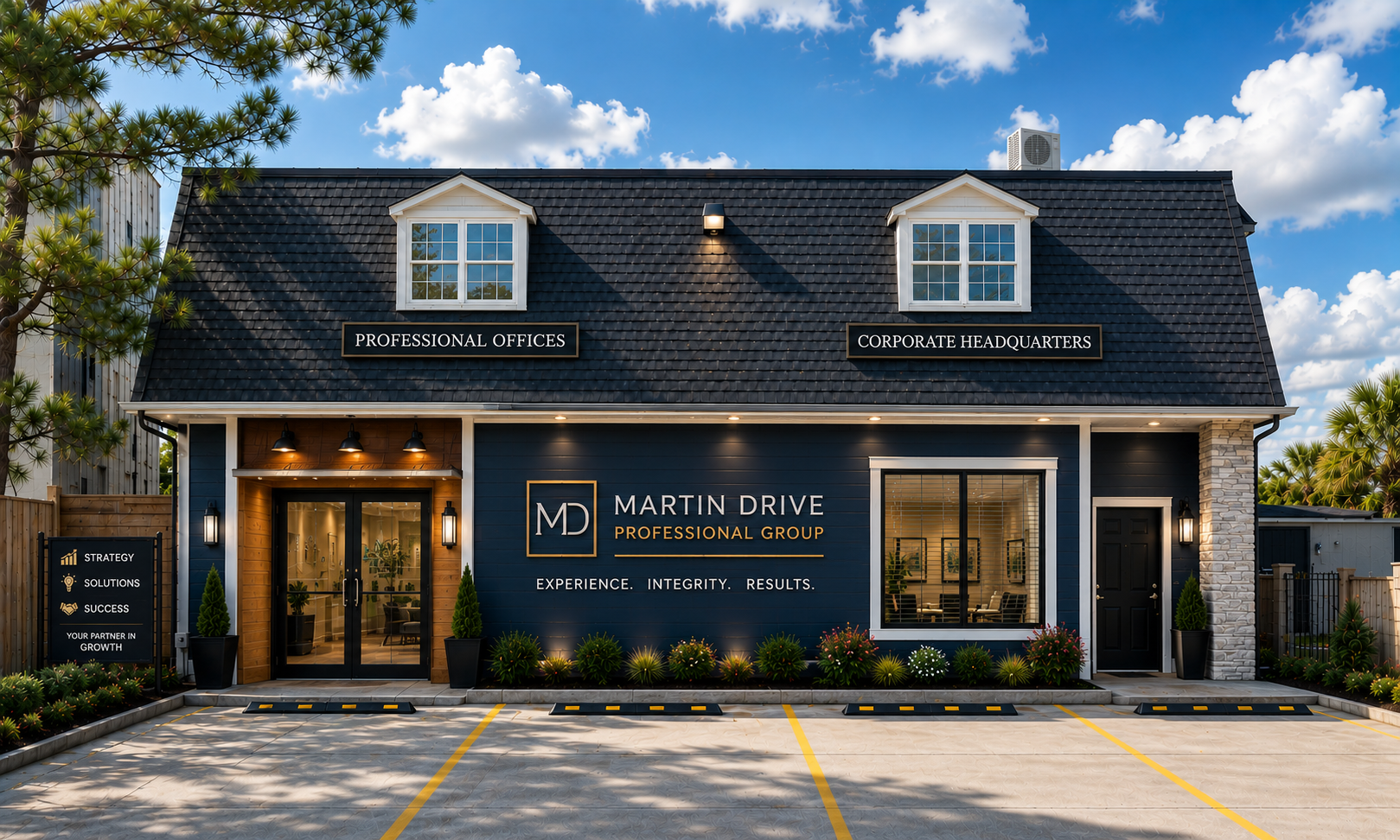 Conceptual exterior rendering for Professional Office / Corporate Headquarters