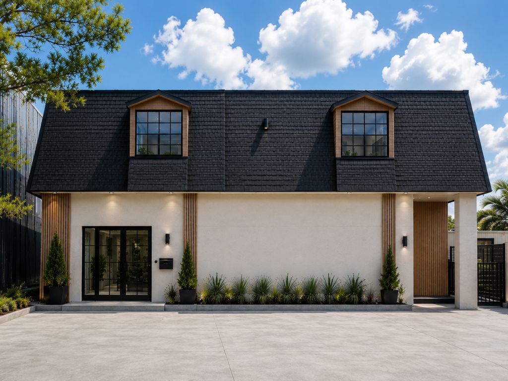 Conceptual exterior modernization rendering for 6930 Martin Drive